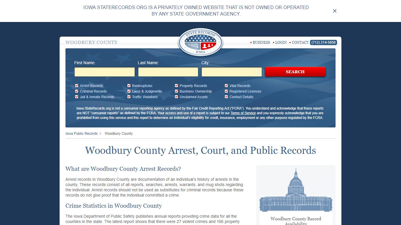 Woodbury County Arrest, Court, and Public Records