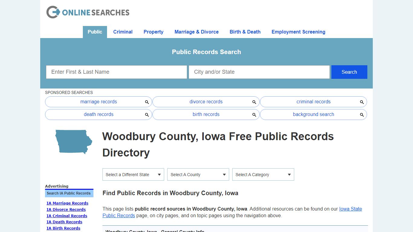 Woodbury County, Iowa Public Records Directory