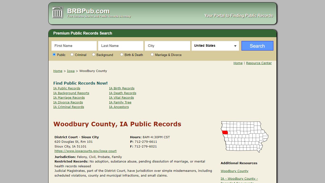 Woodbury County Public Records | Search Iowa Government ...